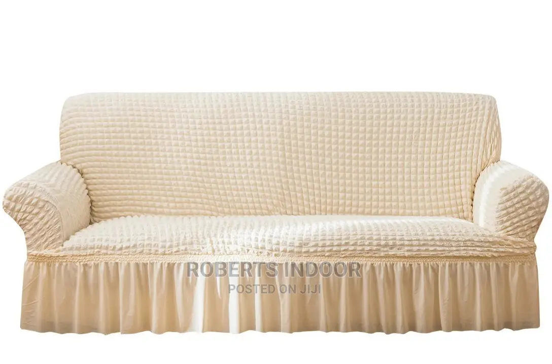 Cream White Turkish Elastic Sofa Cover