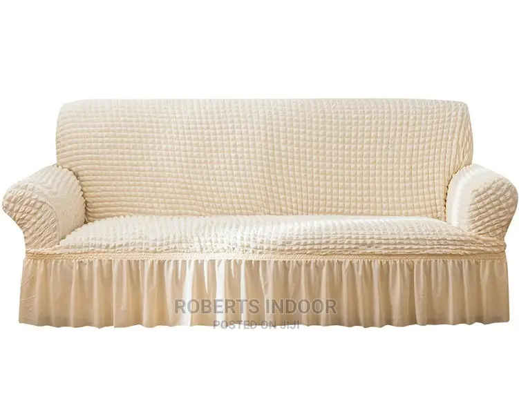 Tcream White 7 Sitter Turkish Sofa Cover
