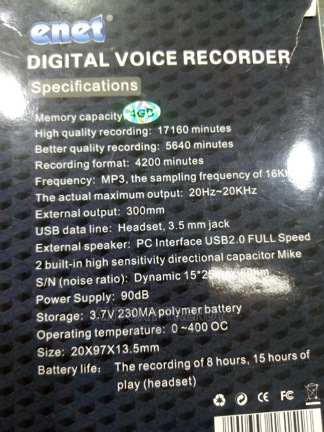 Enet Digital Voice Recorder