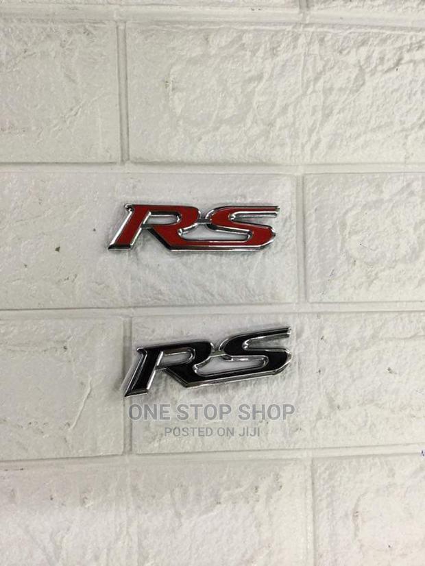 Car Side RS Logo Metal Emblembadge Sticker Decal