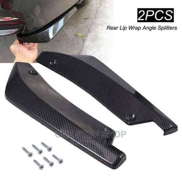 2pcs Universal Carbon Fiber Rear Bumper Lip Diffuser Splitte - main view