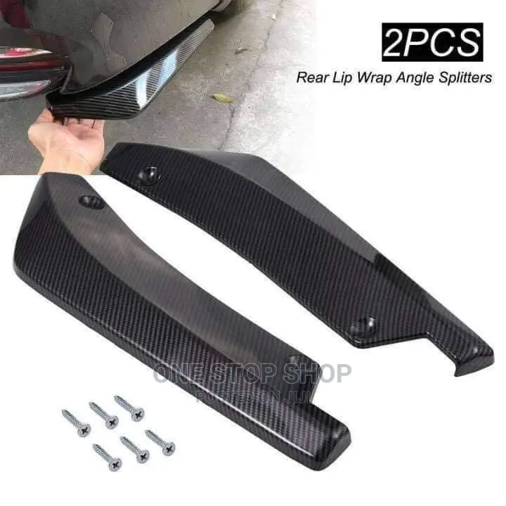 2pcs Universal Carbon Fiber Rear Bumper Lip Diffuser Splitte