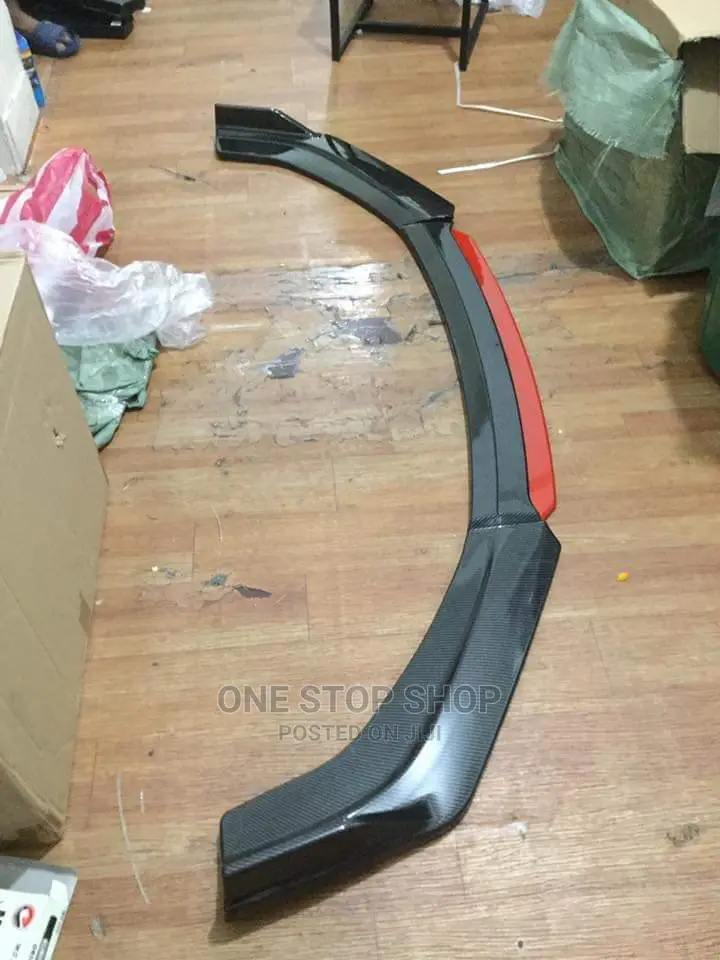 Double Blade Lip Chin Carbon Black With Red Extension