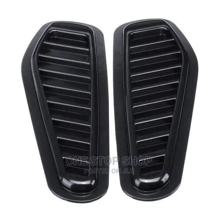 2pcs Plastic Car Hood Scoop Gloss Black Bonnet Ait Vent
