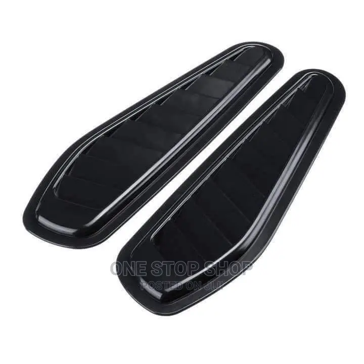 2pcs Plastic Car Hood Scoop Gloss Black Bonnet Ait Vent