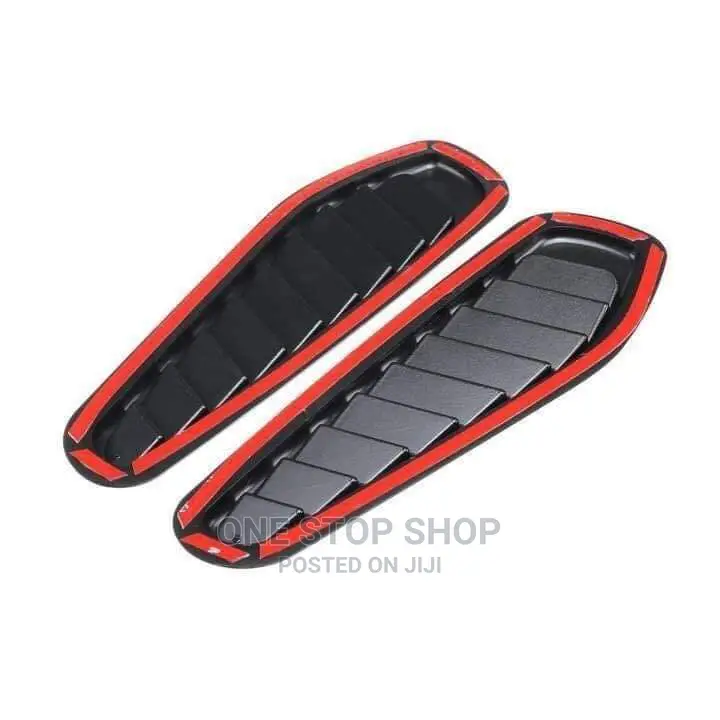 2pcs Plastic Car Hood Scoop Gloss Black Bonnet Ait Vent