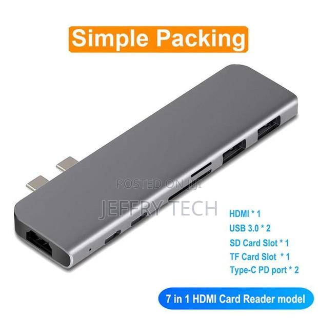 USB Type C Hub Adapter Dual USB Type C Dock for Book Pro/Air - main view