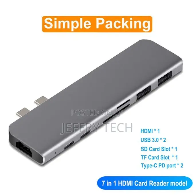 USB Type C Hub Adapter Dual USB Type C Dock for Book Pro/Air