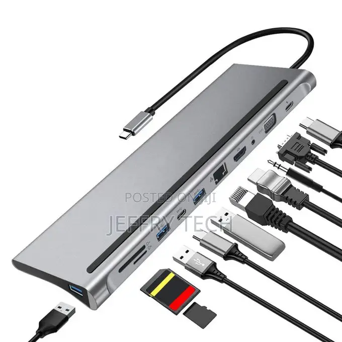 11in 1 HUB Type-C Multi- USB Port 4K HDMI Adapter Dock RJ45