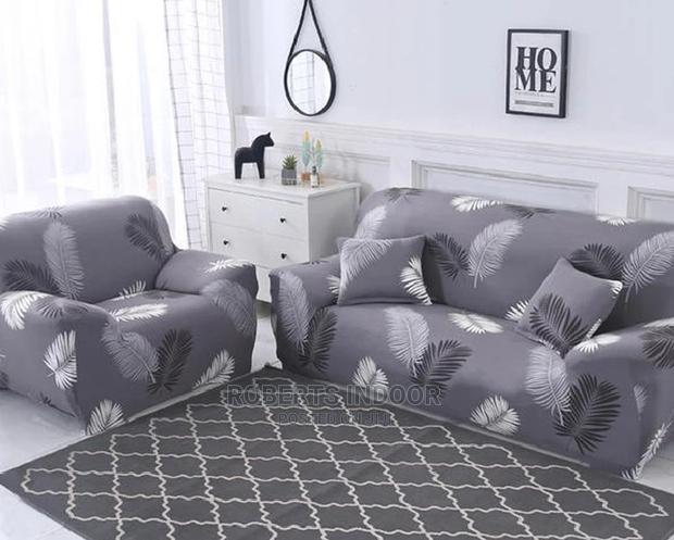 Grey Elegant Elastic Sofa Cover - main view