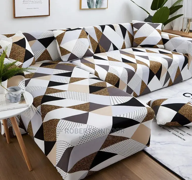Printed Grey Elegant Sofa Cover