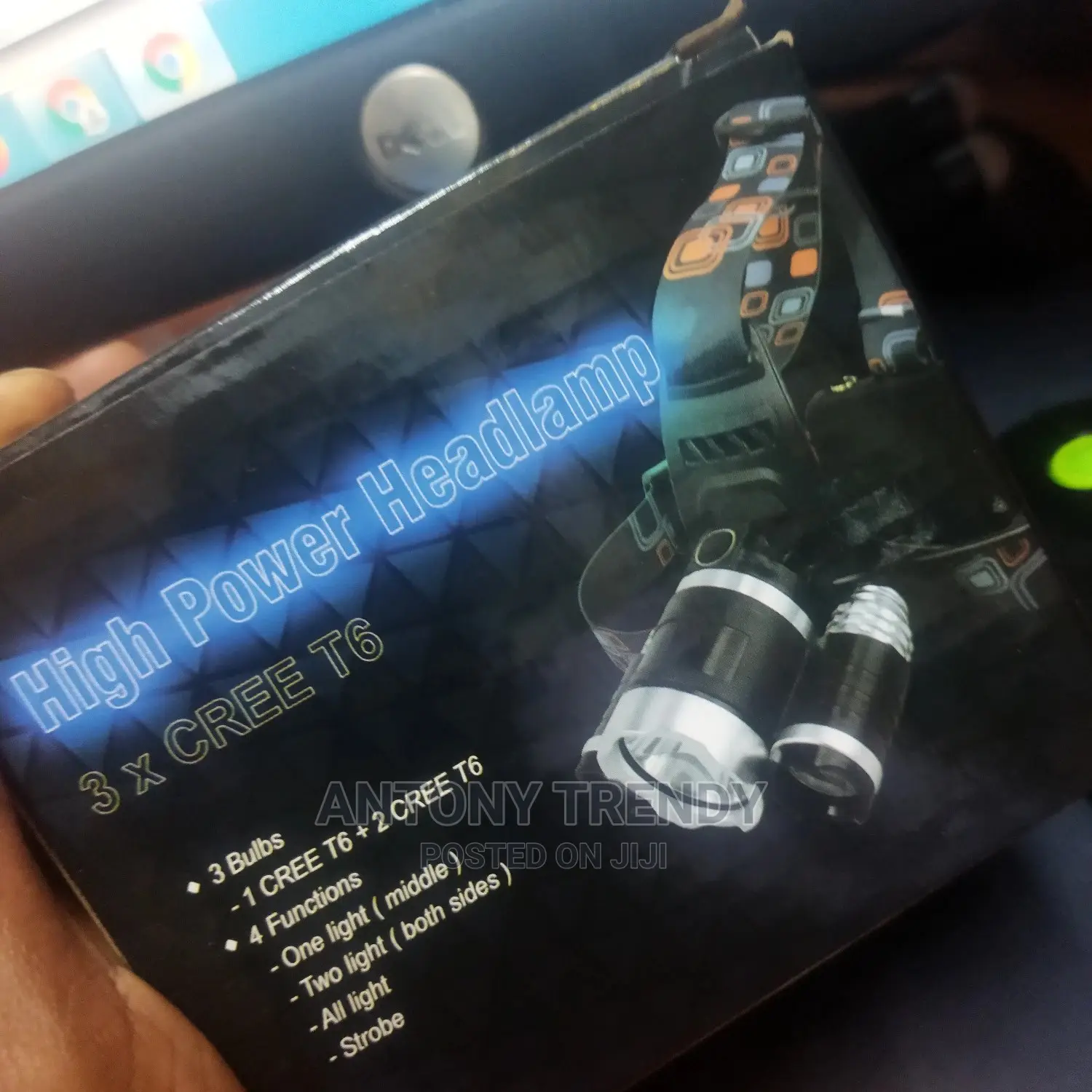 High Power Headlamps 3 Bulbs 4 Functions
