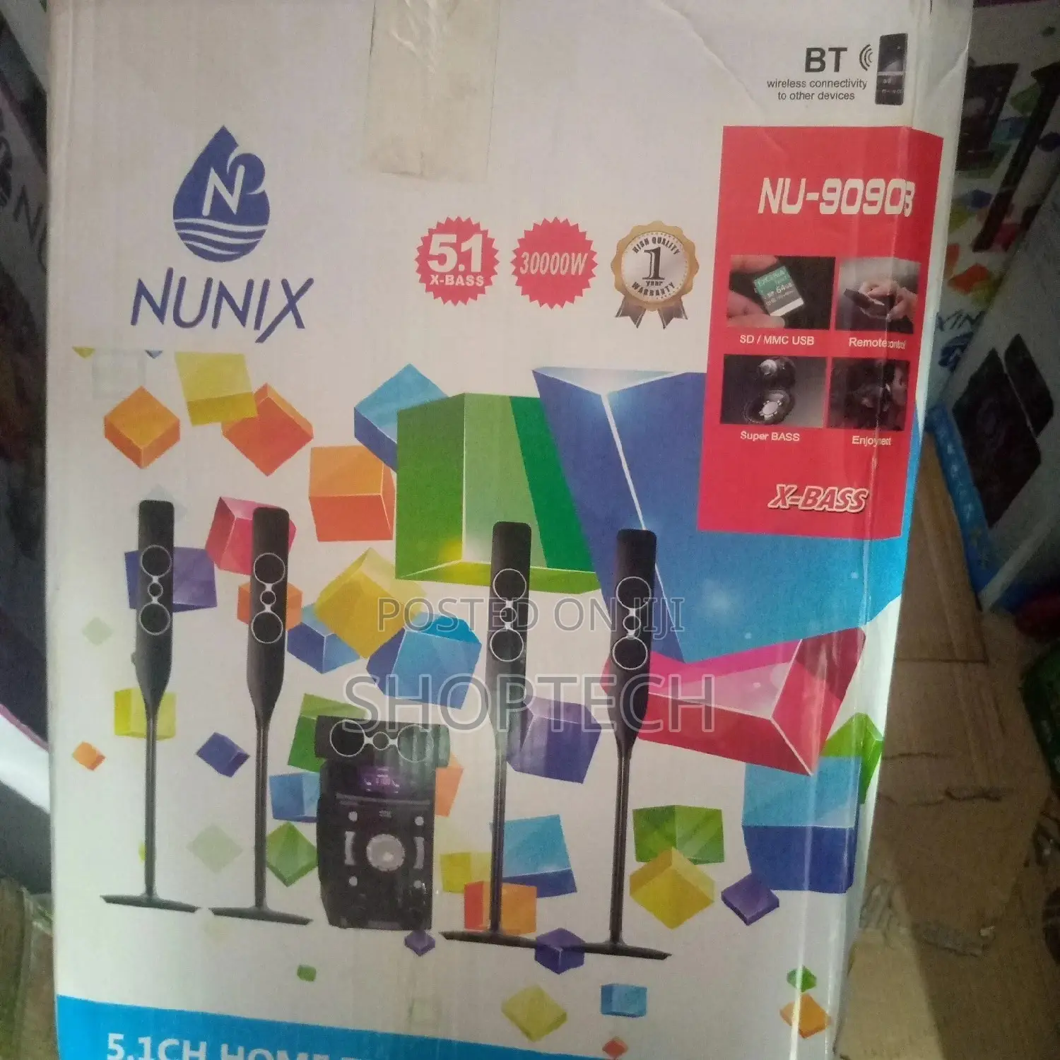 5.1ch Nunix 9090B Multimedia Home Theater System
