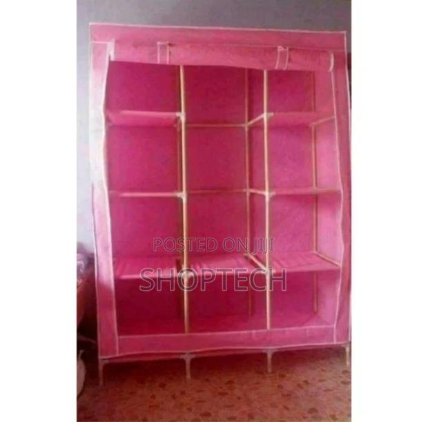 3 Column Metallic Portable Wardrobe - main view
