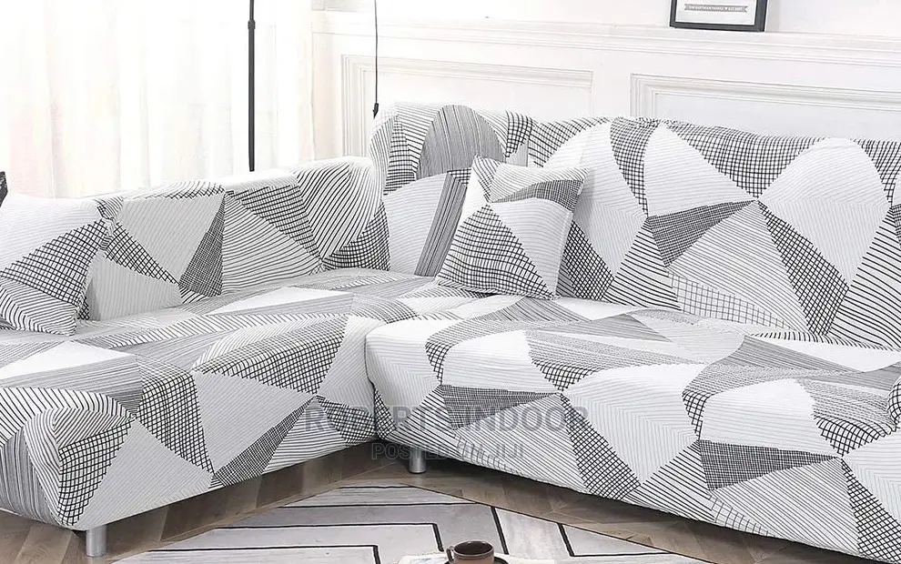 3.2 Black and White Printed Black and White Sofa Cover