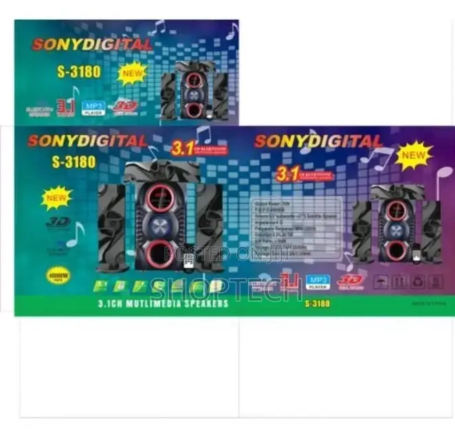 3.1ch Sony Digital 3180 Multimedia Speaker System.
