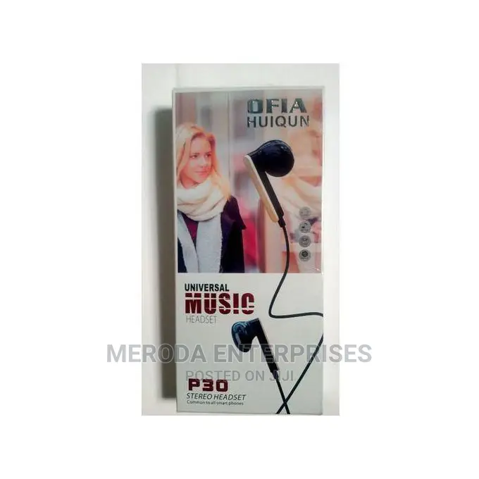 Ofia Super-Bass Stereo Earphones - P30-White.