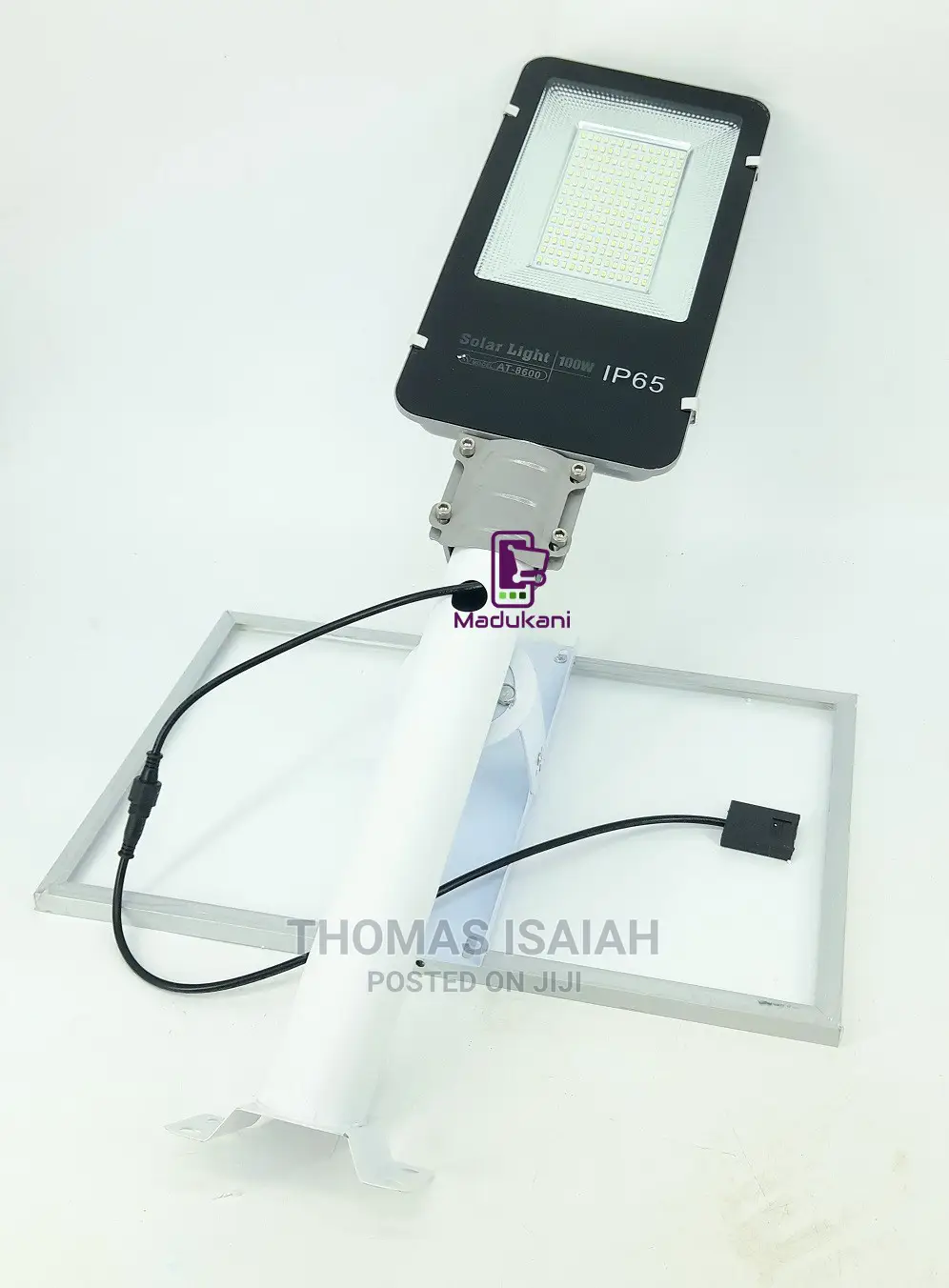 DAT AT8600 100W Solar Street Light With Wall Mounting Pole,