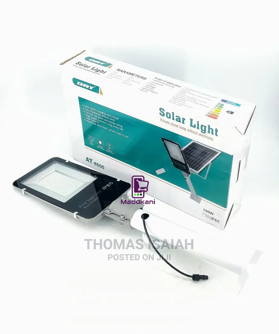 DAT AT8600 100W Solar Street Light With Wall Mounting Pole,