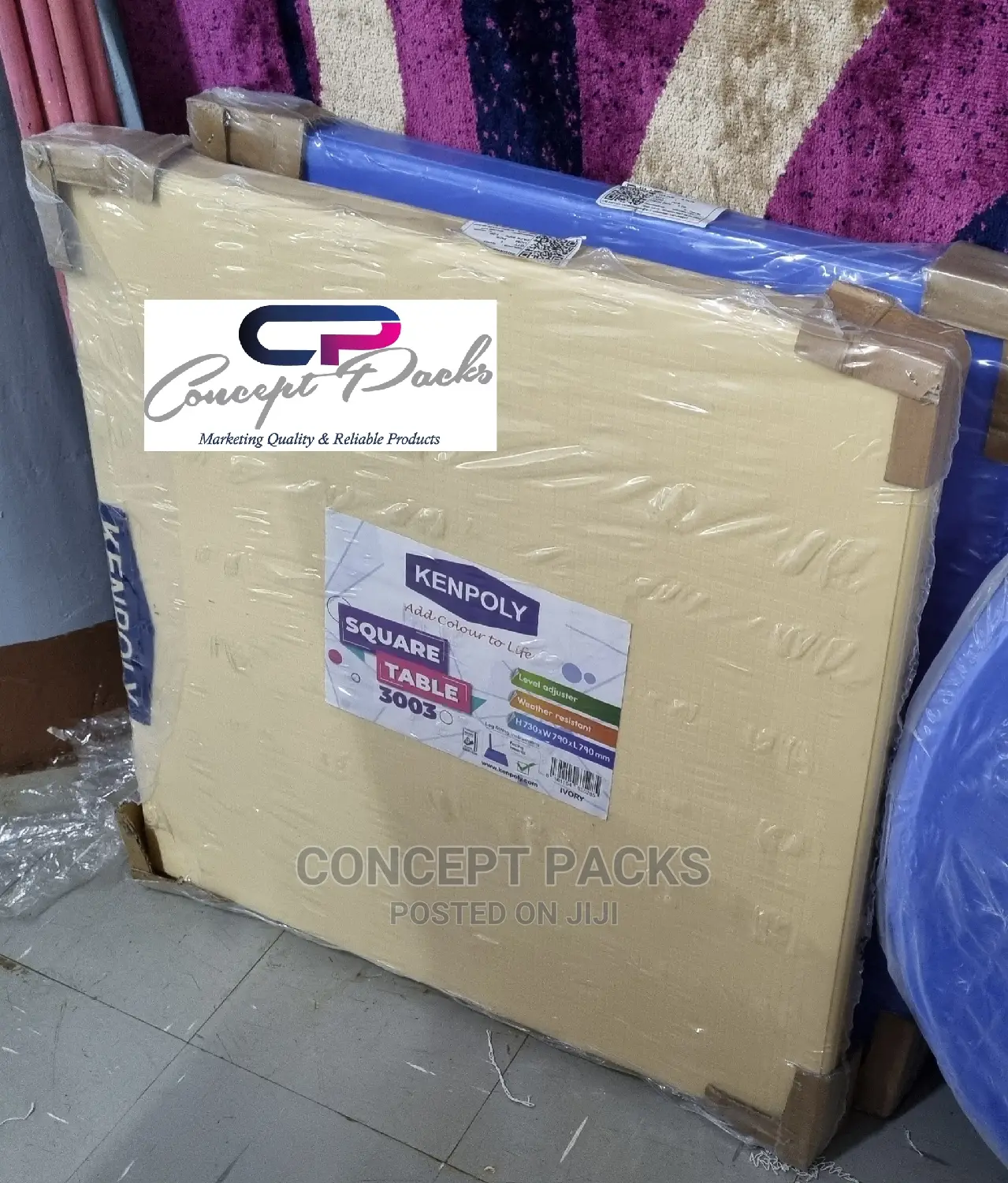 Square Plastic Table. Size H730 X W797 X L797 Mm