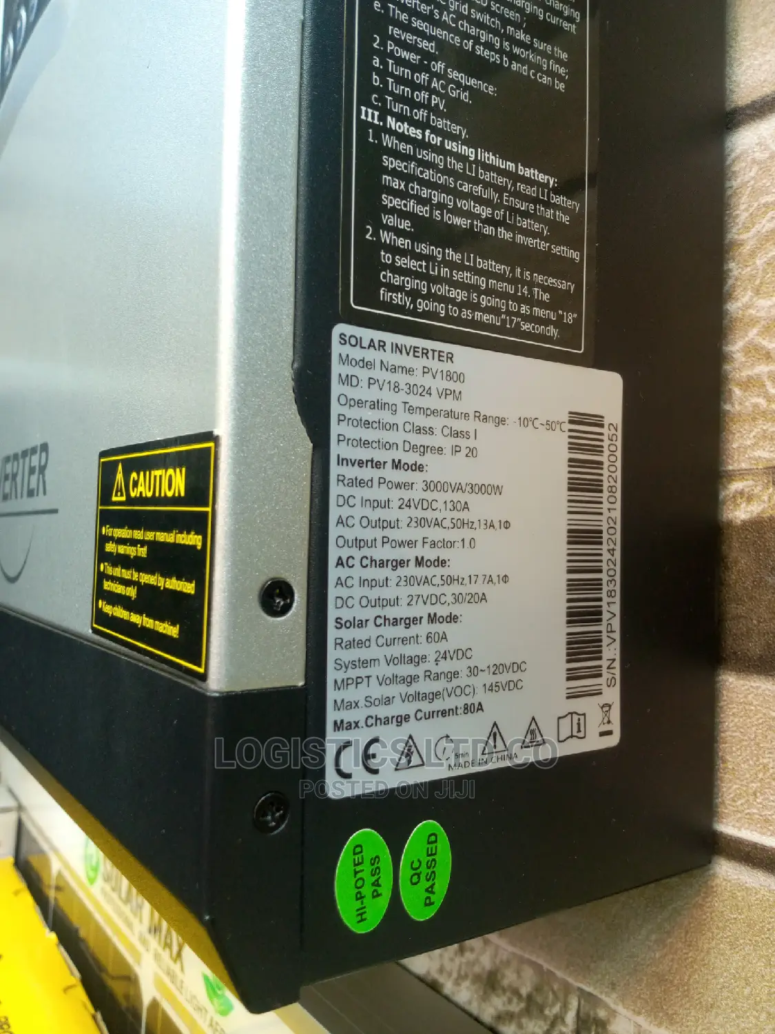 Must Solar Inverter 3000watts 3kva