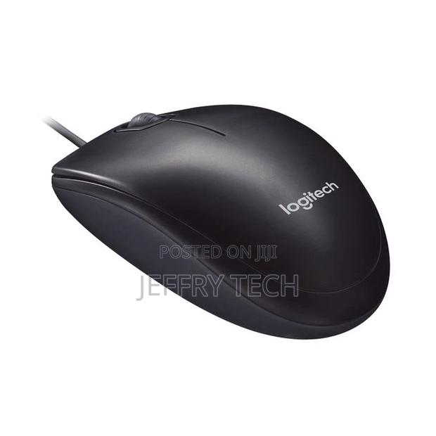 Logitech M90 Wired Ambidextrous Optical USB Mouse - Black - thumbnail 2