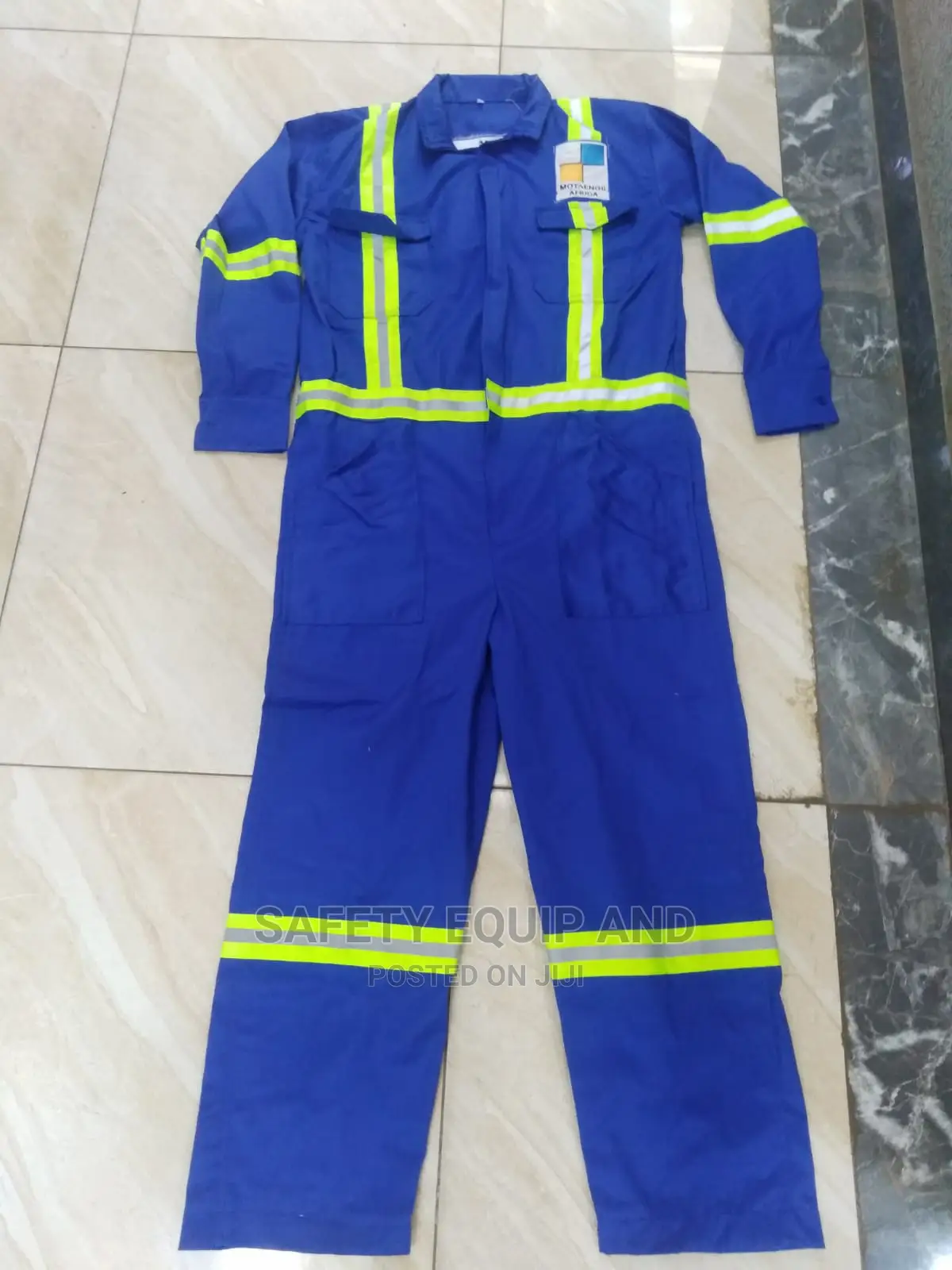 Royal Blue Safety Overalls With Reflective Stripes