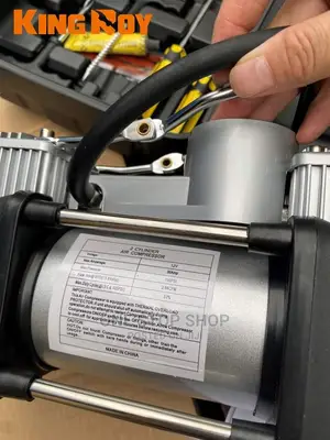 12v Double Piston Tyre Inflator With Puncture Repair Toolkit