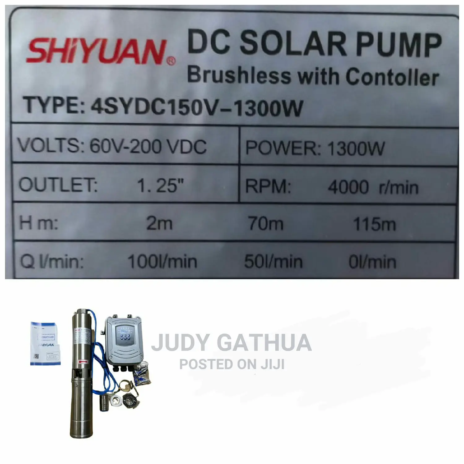 Dc Solar Pump Submersible With a Contoller