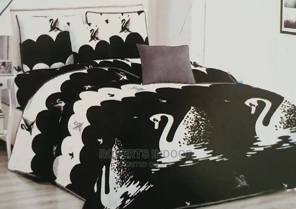 Black Flamingo Bed Cover