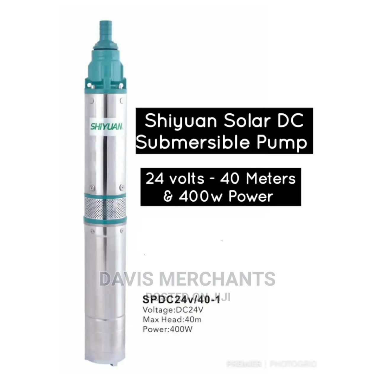 Shiyua Solar DC Submersible Pump 40m