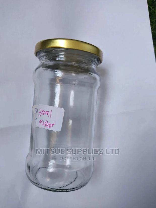 A Box of 50 Fudcor/Glass/Storage Jars-300 Ml With Lids