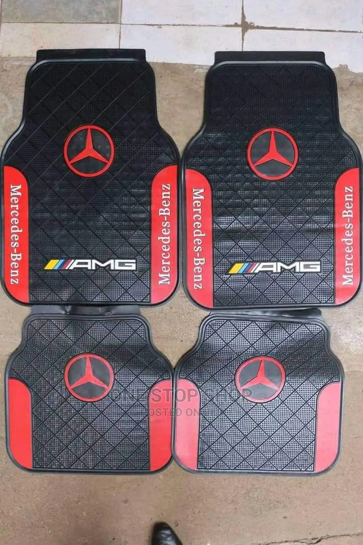 Red Mercedes Rubber Mats 5pcs