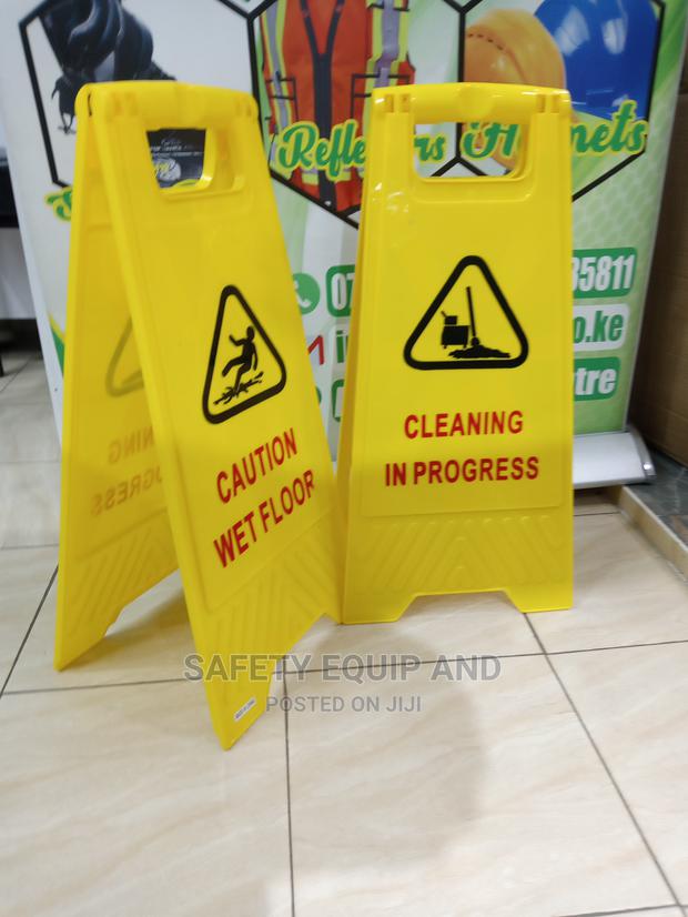 Standing Yellow Foldable-Caution Sign Board - main view