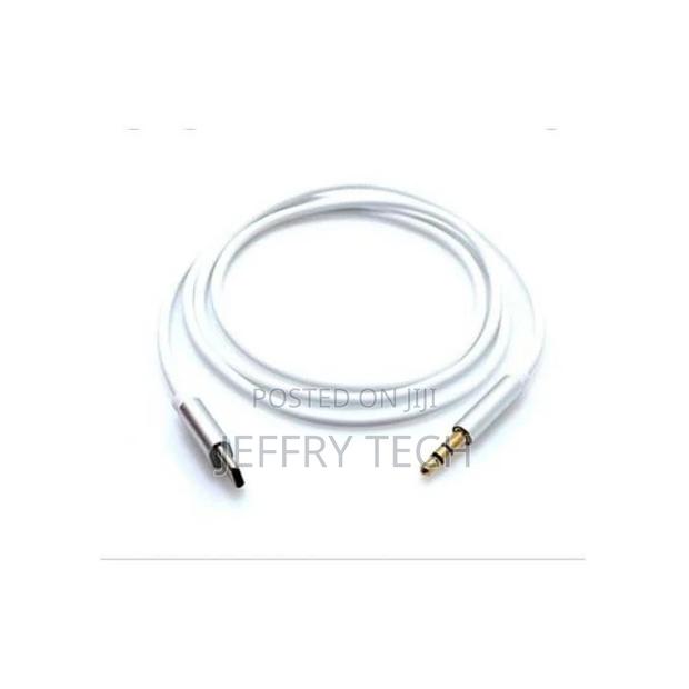 Type-C to 3.5 AUX Audio Cable -Color -White