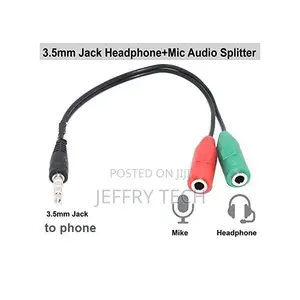 AUX Y Audio Splitter 3.5mm 1 Male to 2 Female Headphone And
