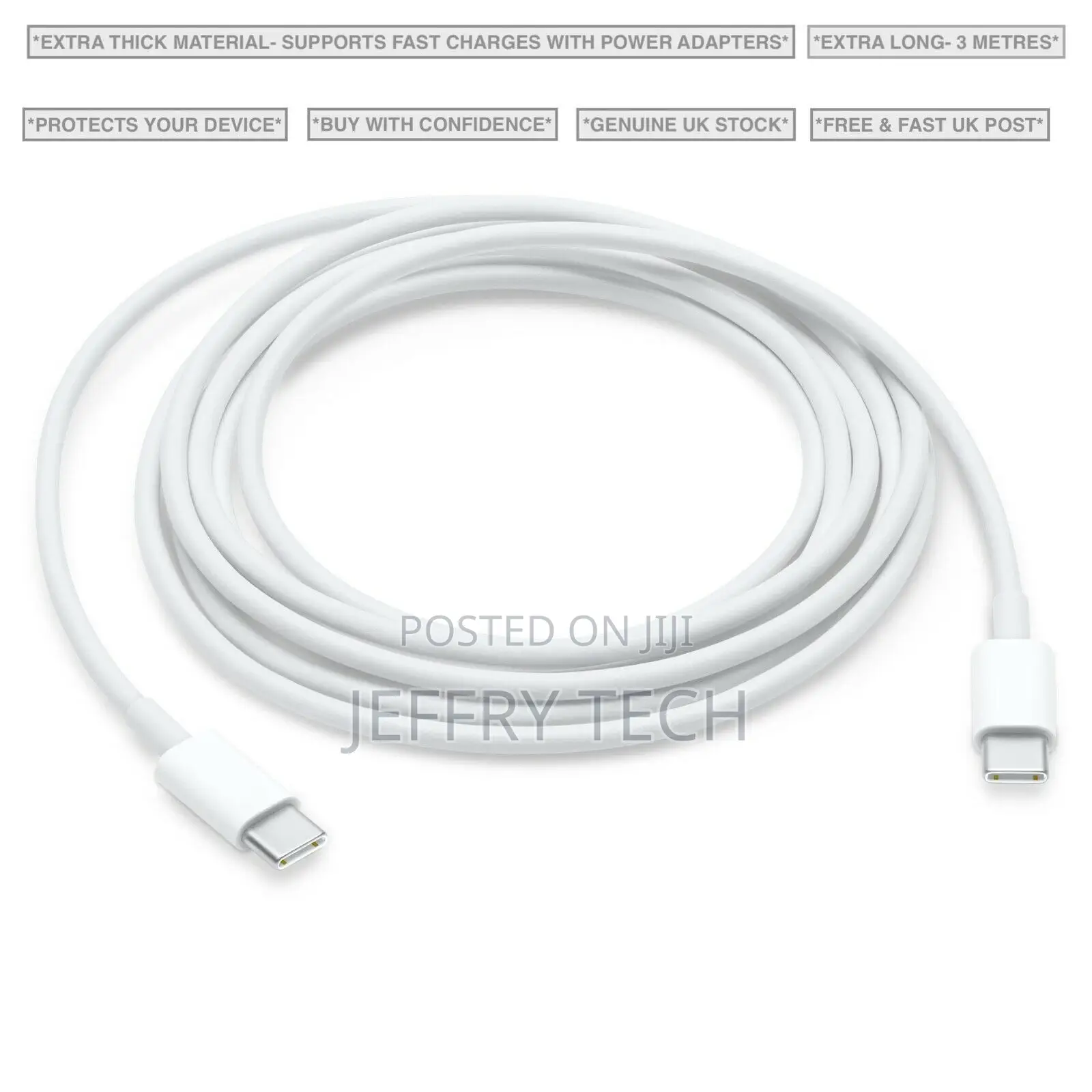 Macbook Type C USB-C 2M Charger Cable UPTO 100W for Pro/Air