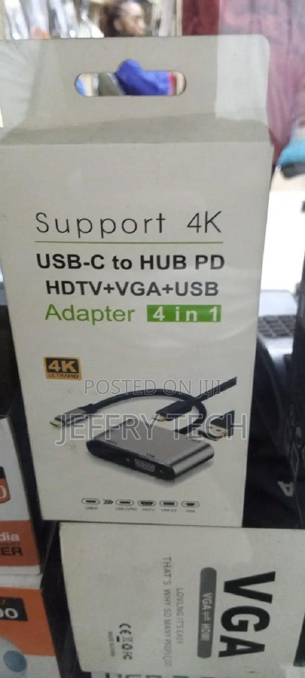 USB C to HDMI VGA Adapter 4K, USB C Hub With - main view