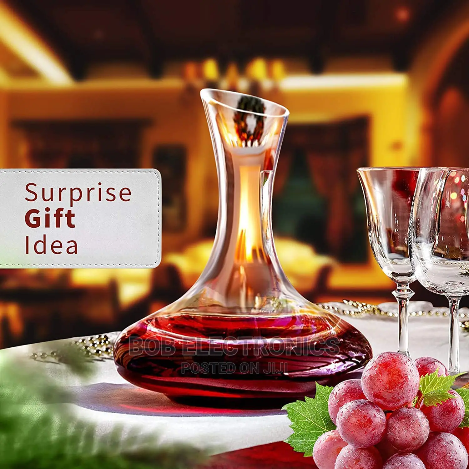 Wine Decanter Set With 4 Wine Glasses