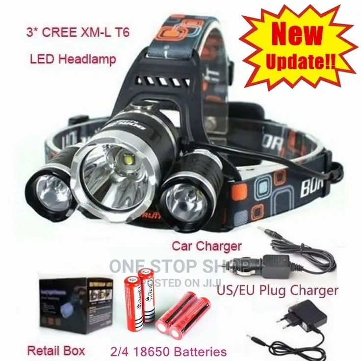 Cree T6 Headlamp 3 Light Setting Adjustable Head Headlamp