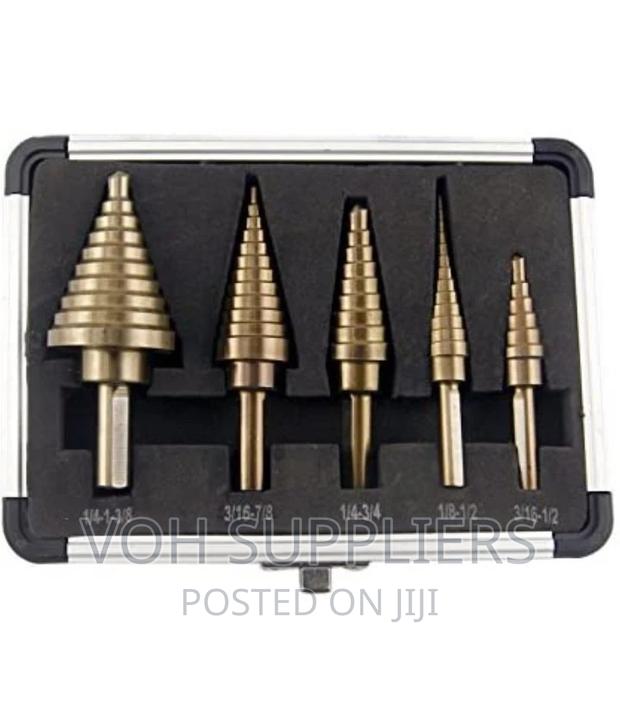 Step Drill Bits, HSS 5PCS Titanium Step Drill Bit Set, - main view