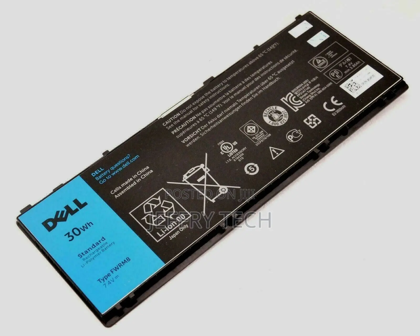 Dell FWRM8 for Latitude 10 ST2 30wh Li-Ion Laptop Battery 7
