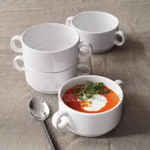 *Ceramic Bowls With* *Handle Small 6pcs*