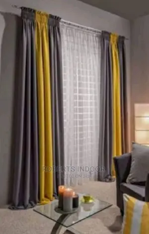 Grey and Mustard Elegant House Curtain