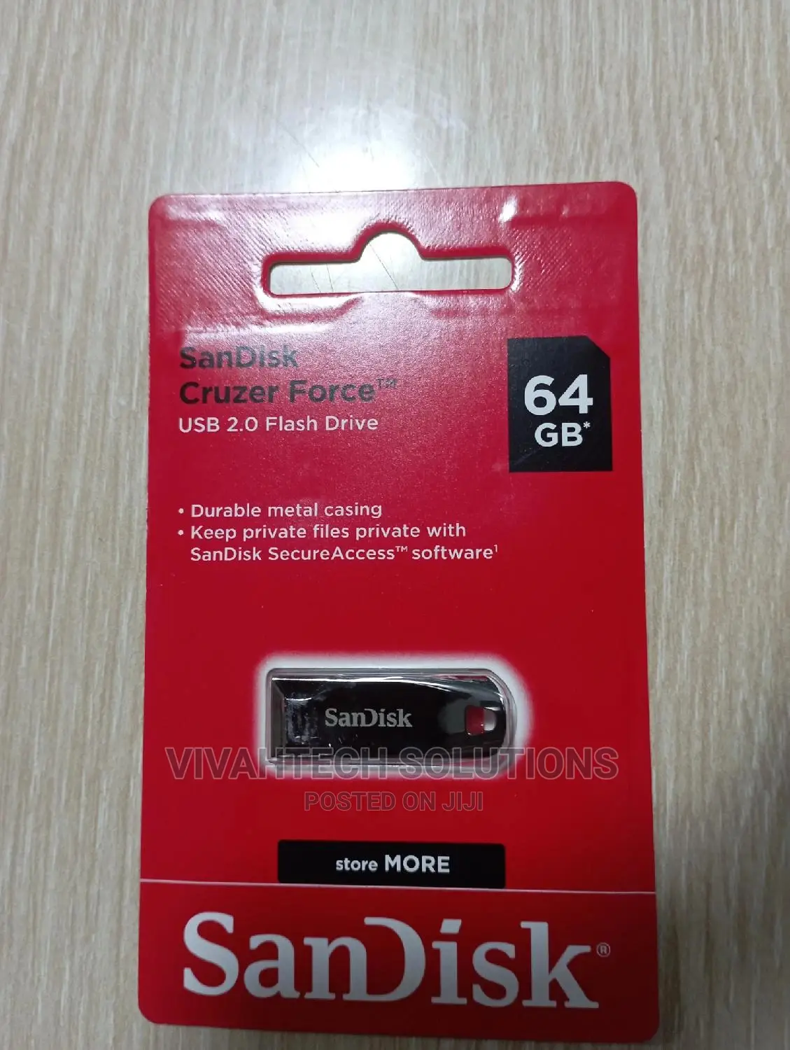 Durable Metal Casing Sandisk Cruzer Force, 64GB Flash Drive