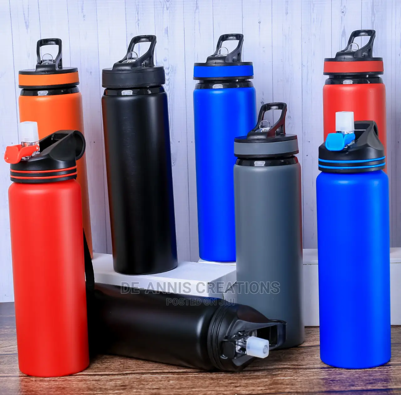 Crystal Straw Metallic Water Bottles