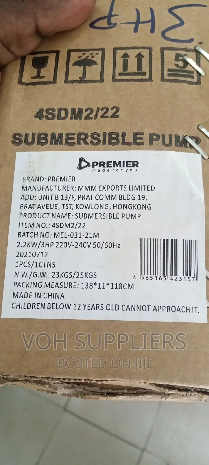 Electric Deep Welled Single Phase 3hp Pump