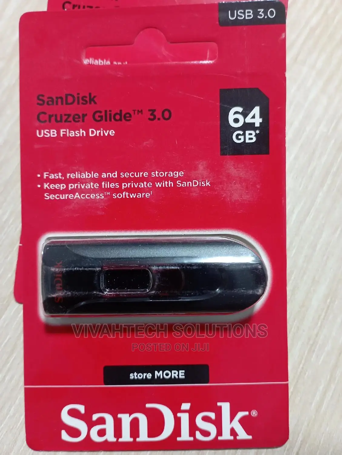 Fast Secure, 64GB Sandisk Cruzer Glide 3.0 Flash Drive