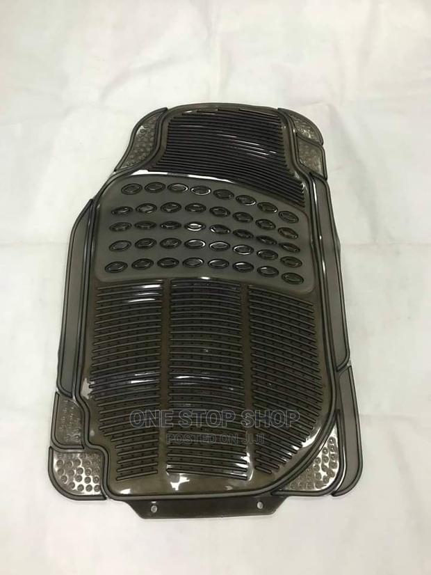 5pcs Clear Black Car Floor Mats - thumbnail 2