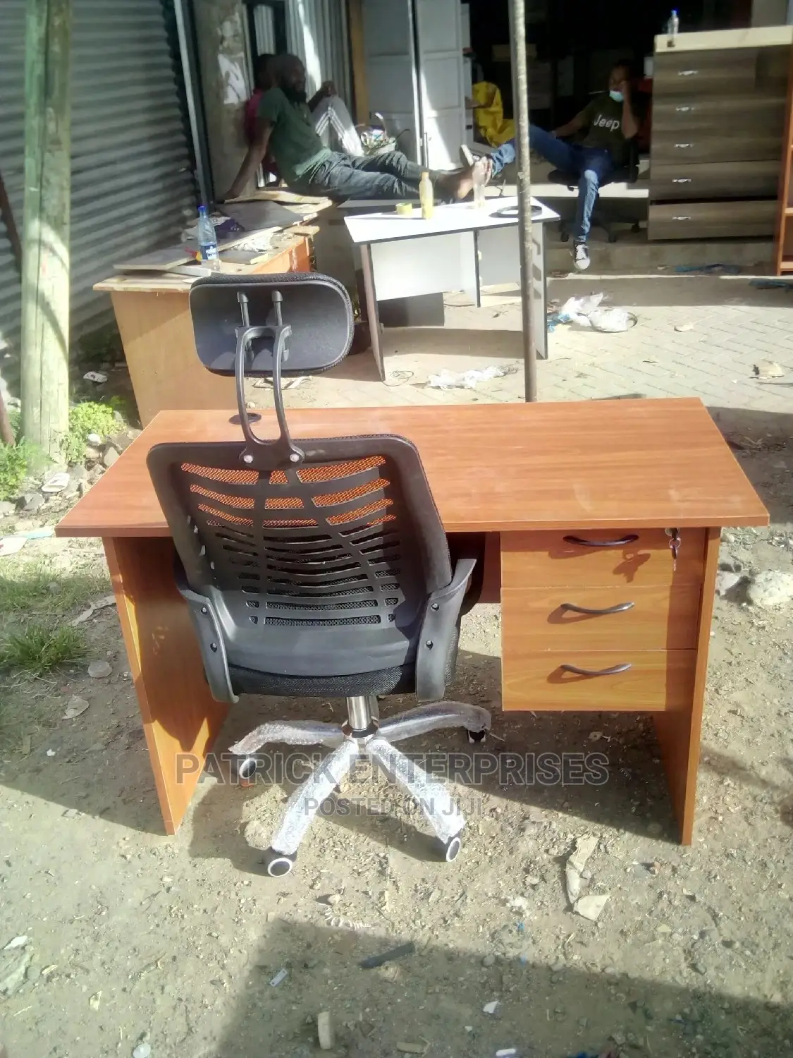 1.2 Meters Office Desk Plus High Back Reclining Office Chair